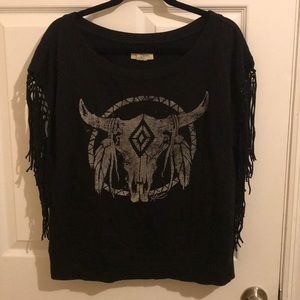 Ralph Lauren Sleeveless Fringe Sweatshirt